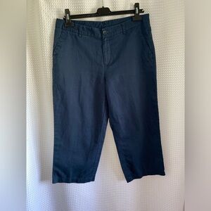 COLUMBIA navy blue linen‎ cotton blend Capri size 10